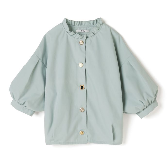 日本 GRL - 不規則釦七分袖襯衫-天使白