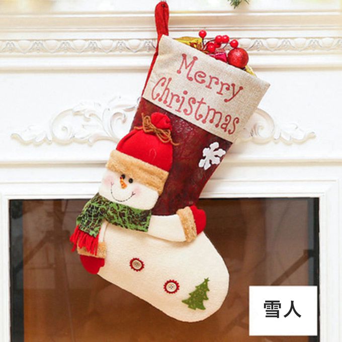Vanibaby - 特大號聖誕襪掛飾 禮物袋(29X49cm)-雪人