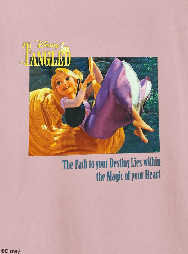 日本 GRL - 迪士尼聯名 印花短袖上衣-茉莉公主-石墨灰