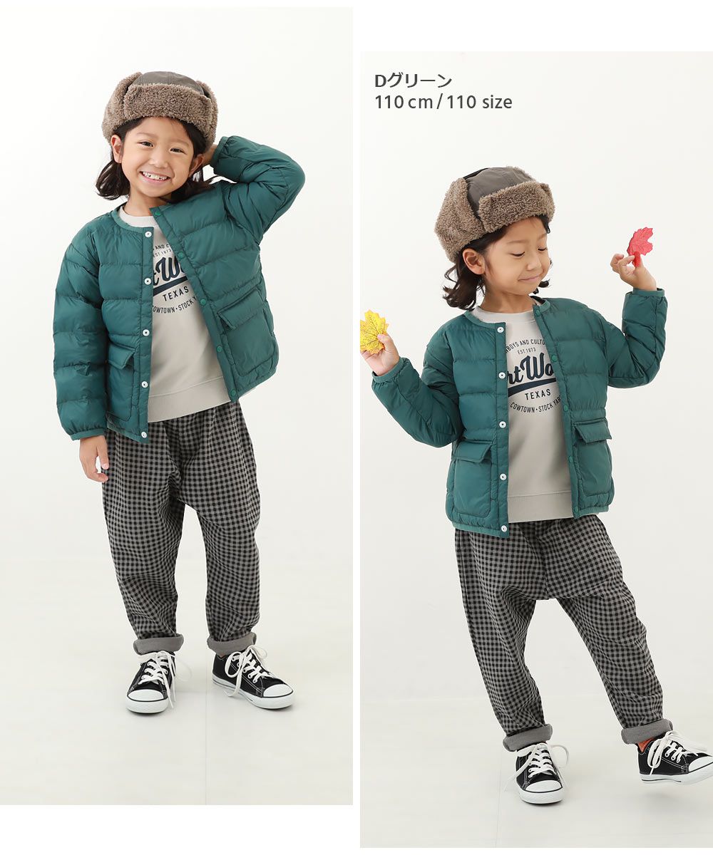 日本 devirock - 圓領大口袋輕量羽絨外套-炭灰