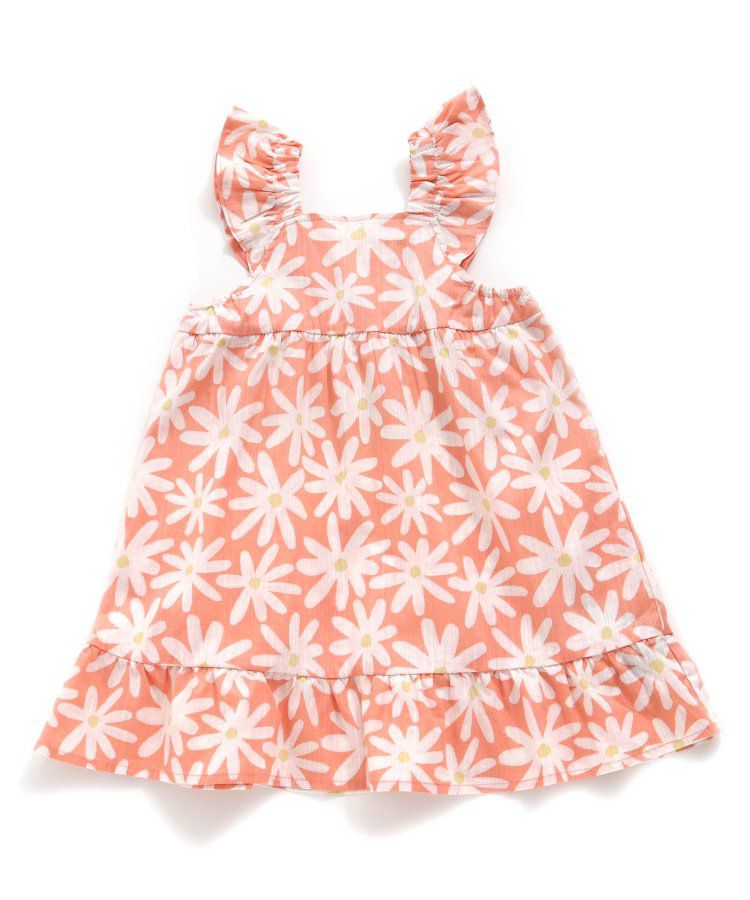 日本 BREEZE - 滿版度假印花傘狀無袖洋裝-紫x米