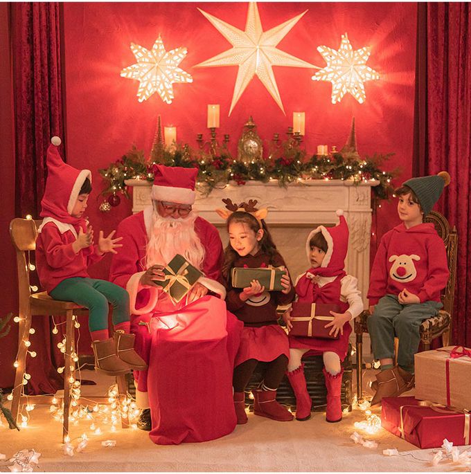 韓國 OZKIZ - (裏起毛)魯道夫連帽T/聖誕-咖啡