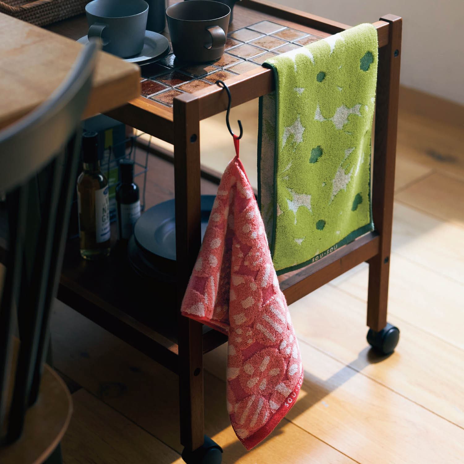 SOU·SOU - 日本製抗菌加工今治廚房毛巾-灰 (22x72cm)