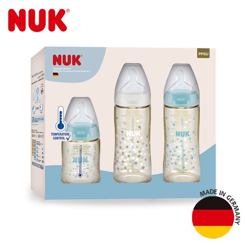 德國 NUK - 新生兒PPSU感溫奶瓶禮盒組