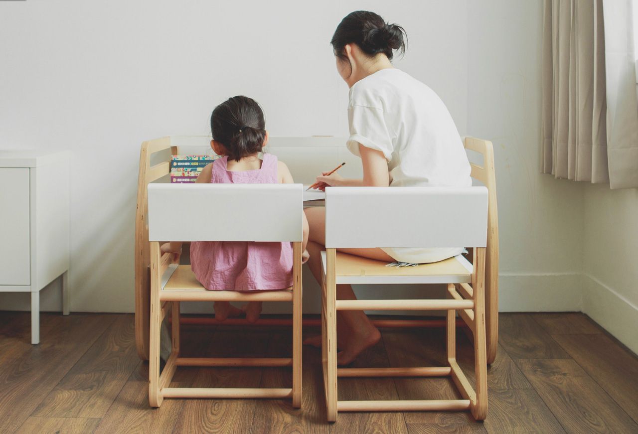 走走家具 - 兒童成長椅-清新白 (40 / 44 / 60 (cm))