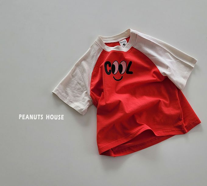 韓國 Peanuts House - COOL字印短袖上衣-黃