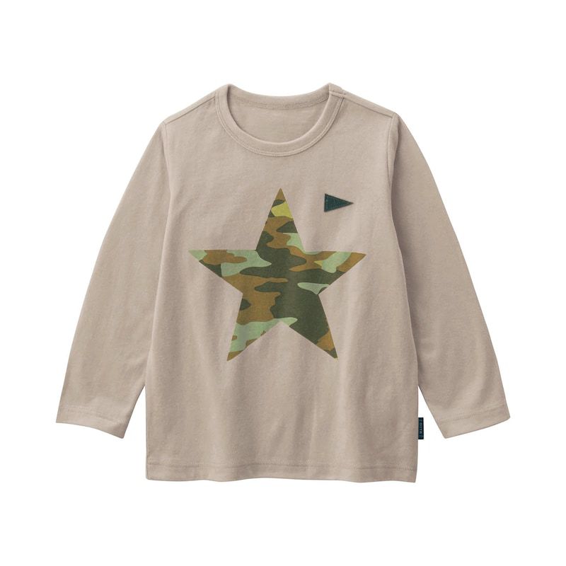 日本千趣會 - GITA 純棉印花長袖上衣-星星-棕灰