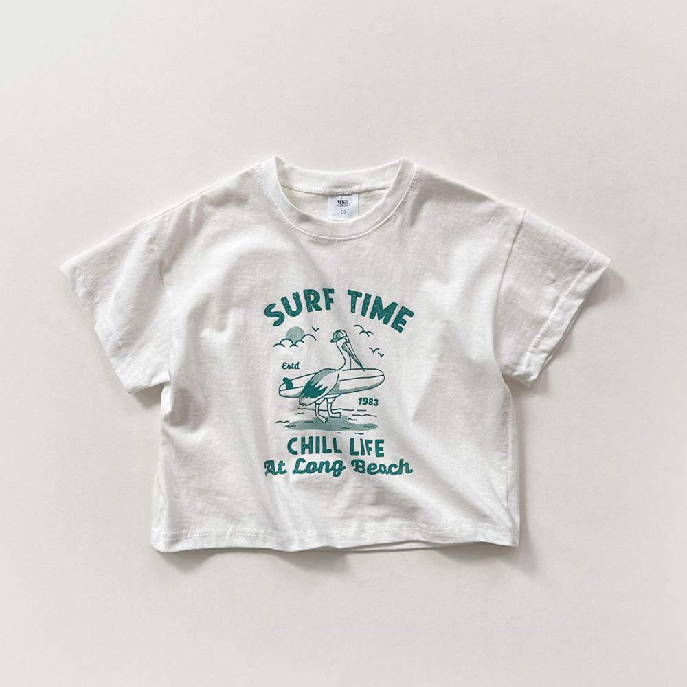 W.S.B. 純棉短袖上衣-衝浪海鷗-白