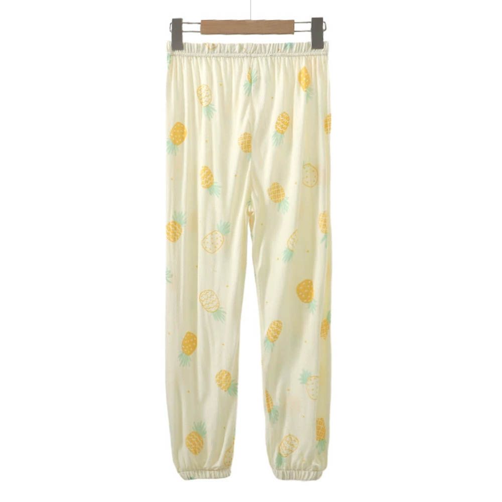 透氣舒適居家縮口褲-白鳳梨
