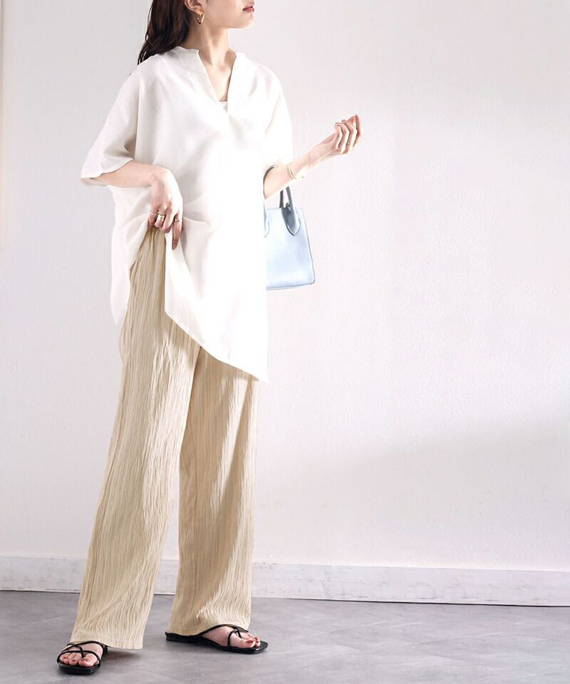 日本 Classical Elf - 浪漫光澤感垂墜感寬褲-黑