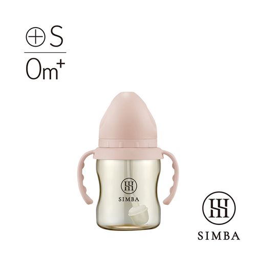 蘊蜜鉑金PPSU寬口吸管把手防脹氣奶瓶-學飲適用-栗粉-200ml