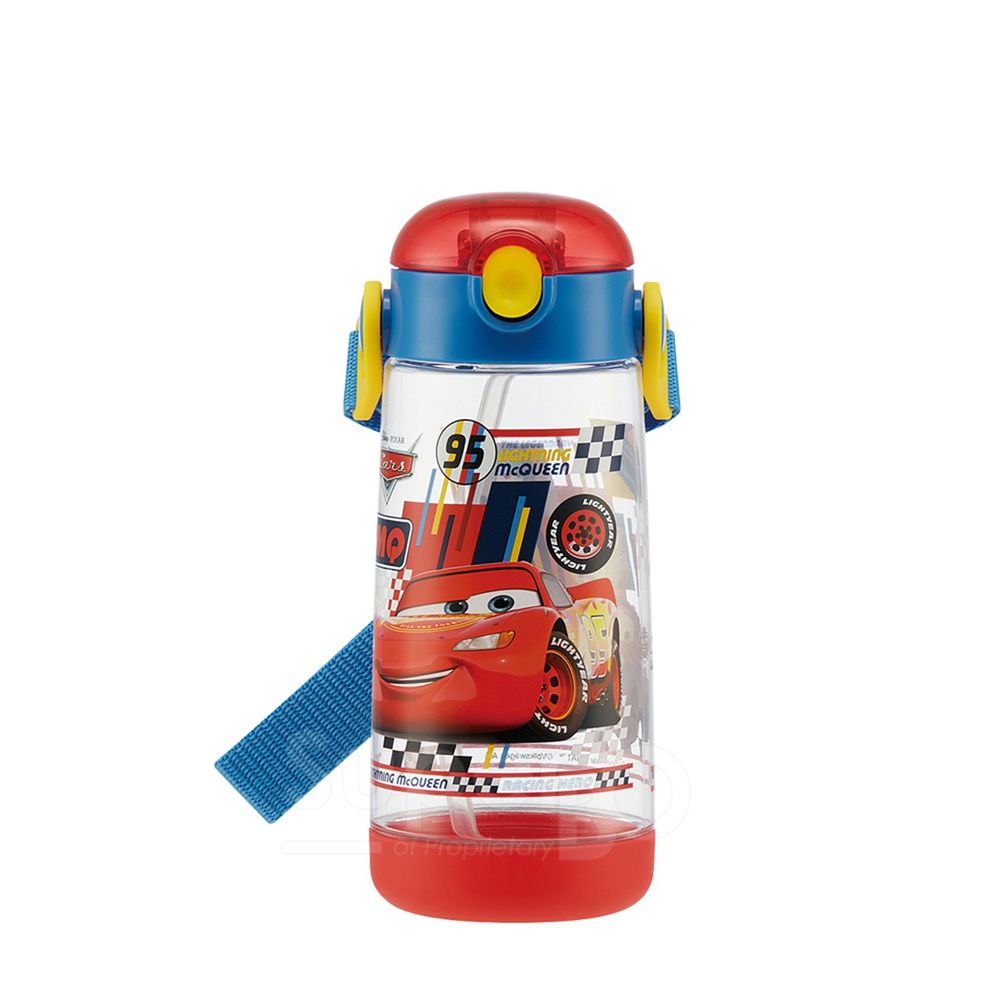 日本 SKATER - 兒童PET吸管水壺(480ml)-CARS-紅藍