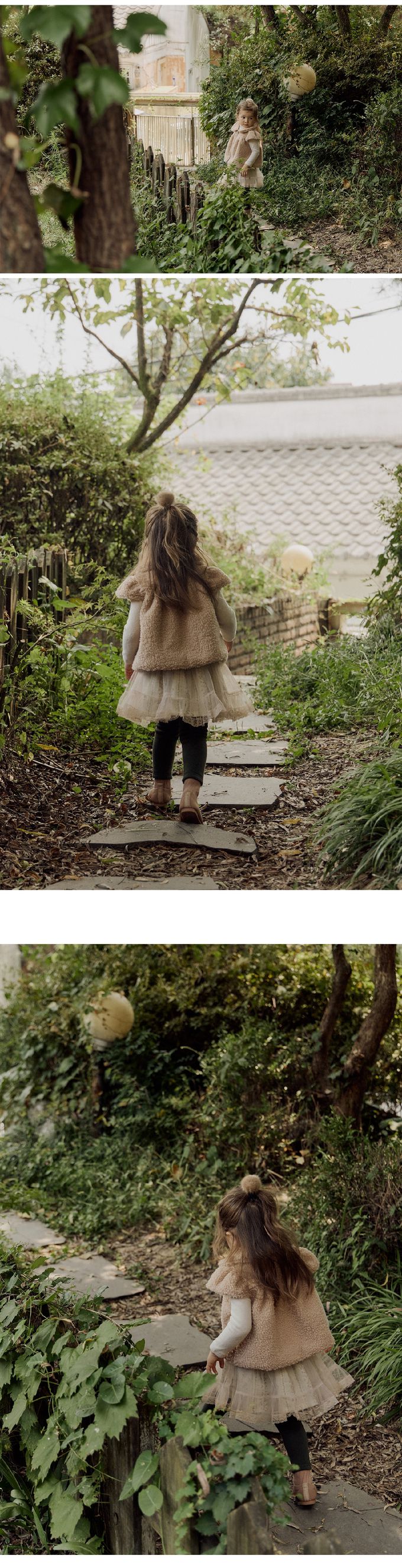 韓國 Puellaflo - 泰迪毛絨拉鍊翻領背心-卡其