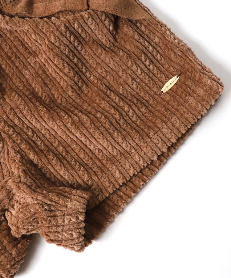 日本 apres les cours - 蝴蝶結口袋燈芯絨短褲-葡萄紫