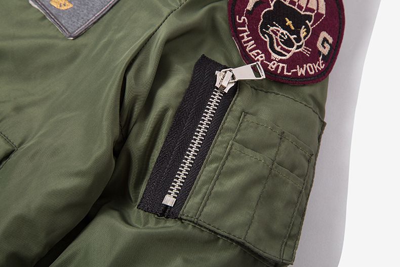 加厚夾棉飛行外套-軍綠色