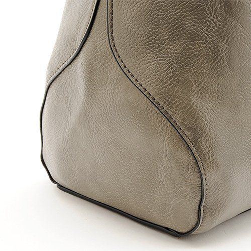 日本 FIRANO - 馬蹄環簡約肩背/側背兩用大方包+檸檬折疊購物袋 三件組-BE