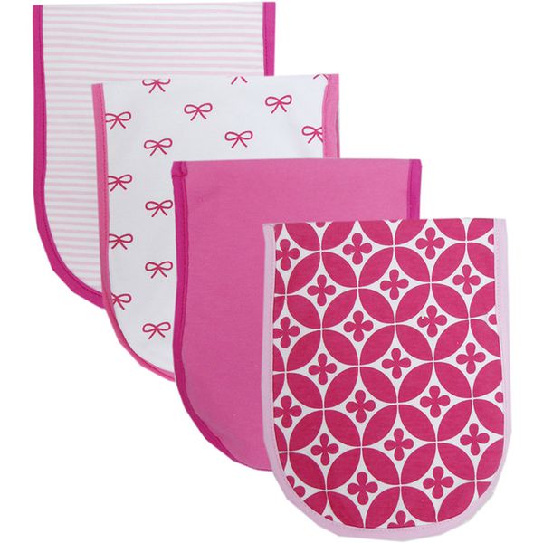 美國 Luvable Friends - 甜蜜寶貝嬰幼兒防水拍嗝巾-桃色蝴蝶結