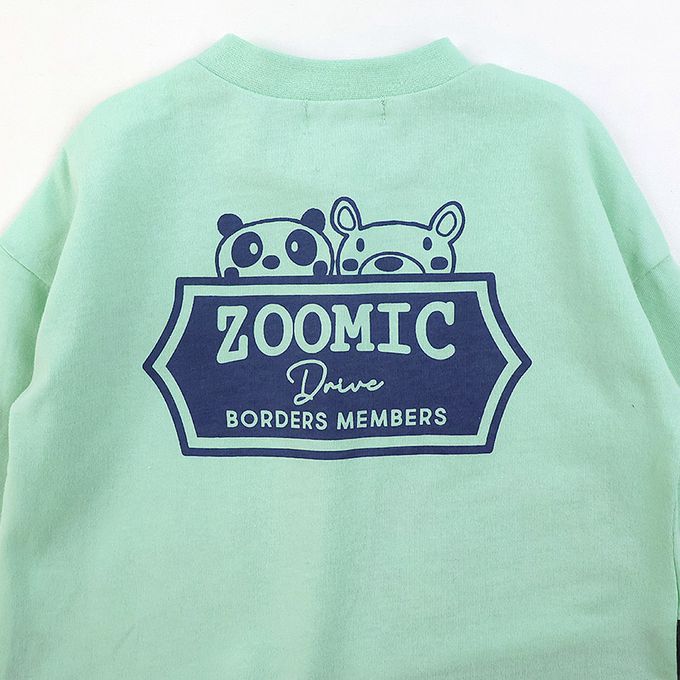 日本 ZOOLAND - 春季出遊印花長袖上衣-熊熊兜風-薄荷綠