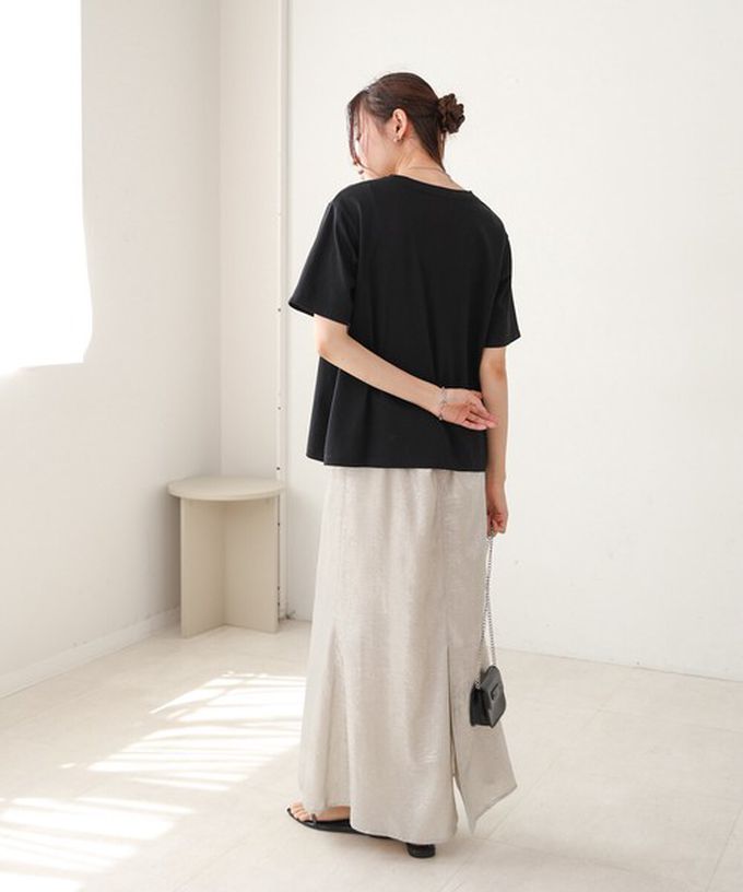 日本 Bab - 100%棉 俐落光影印花短袖T恤-黑 (M)