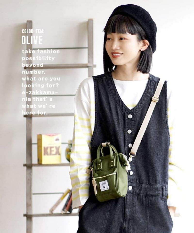 日本 zootie - [撥水加工] anello  2WAY多夾層迷你肩背小包-淺灰杏