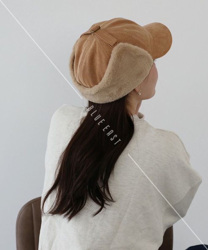 日本 BLUE EAST - 溫暖毛絨秋冬氛圍飛行帽-黑