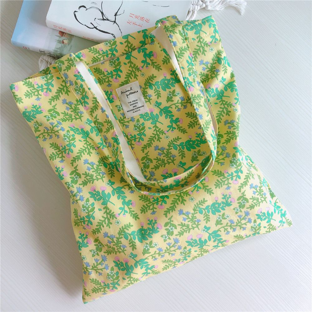 清新單肩手提帆布袋-彩色花果 (37*35cm)
