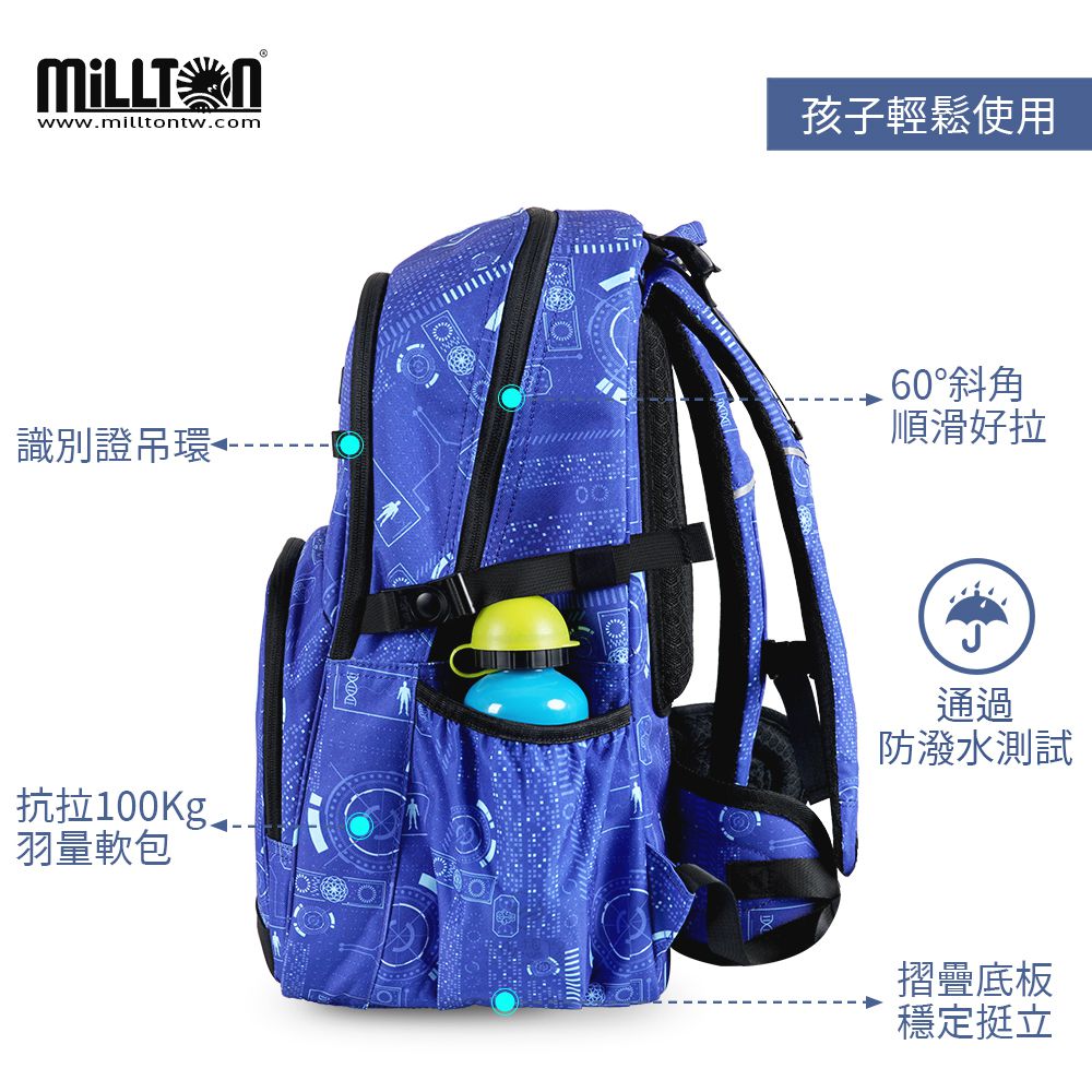 軍規雙軸護脊書包｜藍色宇航Blue Adventure｜30L 800g