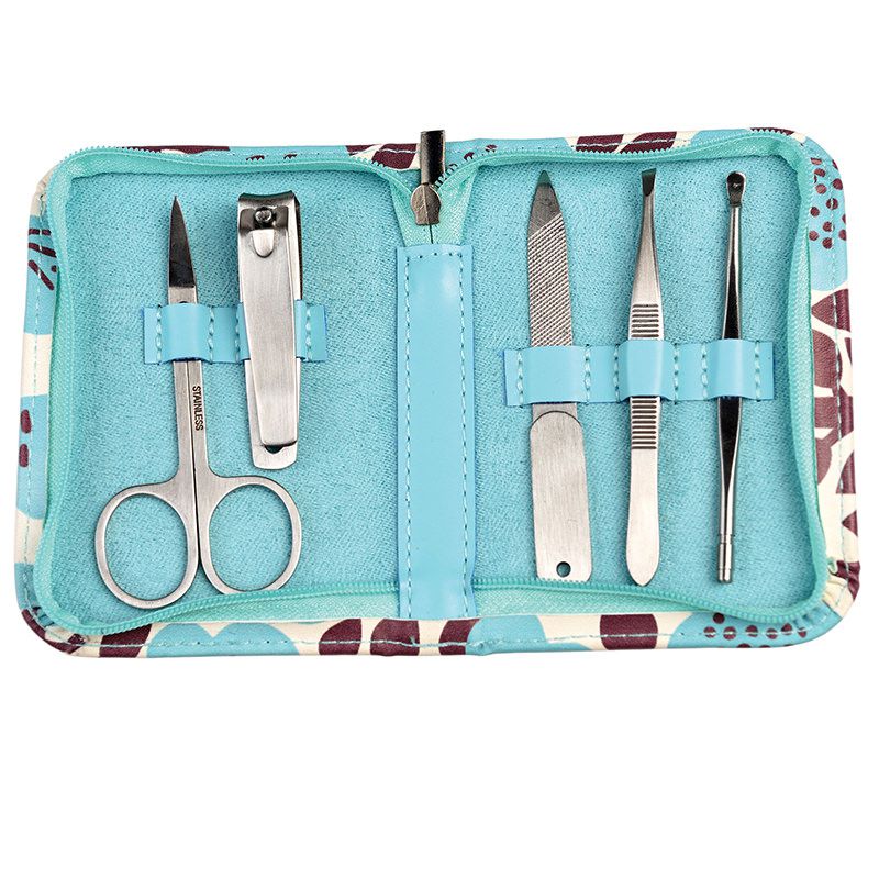 英國 Rex London - 修指甲/修容套裝五入工具組-藍花