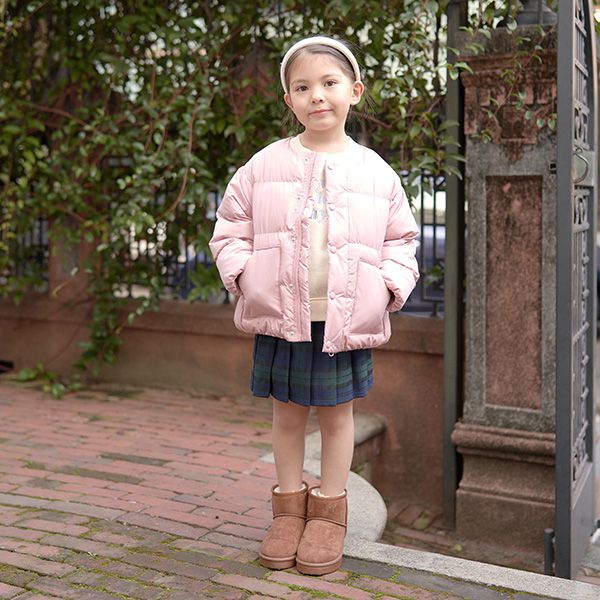 日本 Lycee mine - 馬卡龍色蓬鬆保暖外套(附圍脖)-水藍