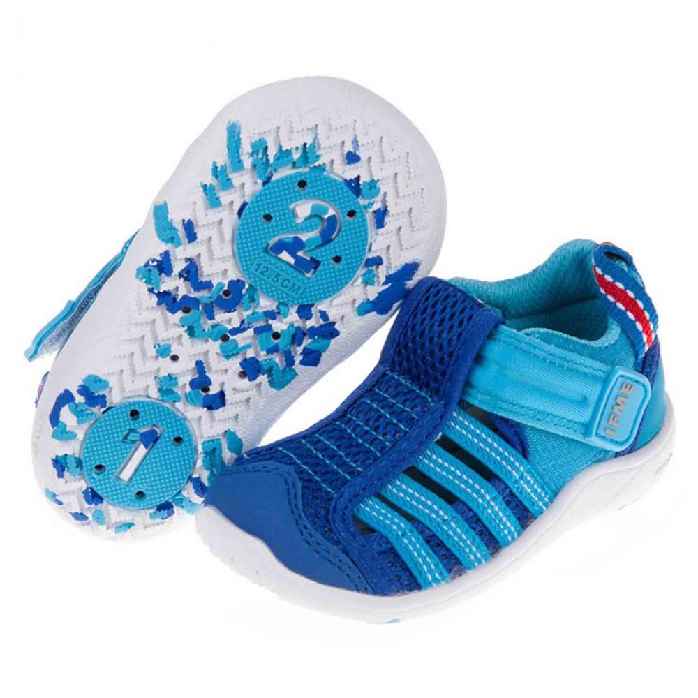 日本IFME - 新彩藍色寶寶機能水涼鞋