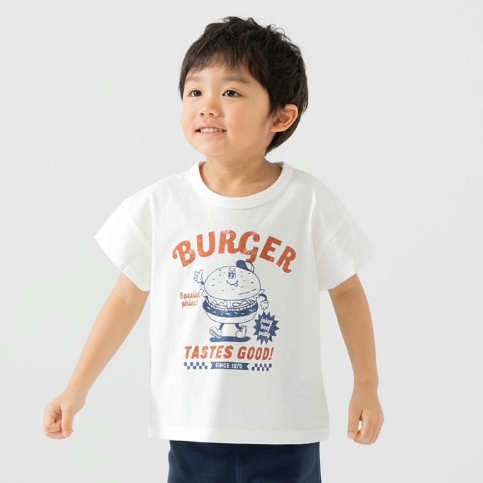 日本 Chil2 - 100%棉 印花柔軟短袖上衣-企鵝-淺棕