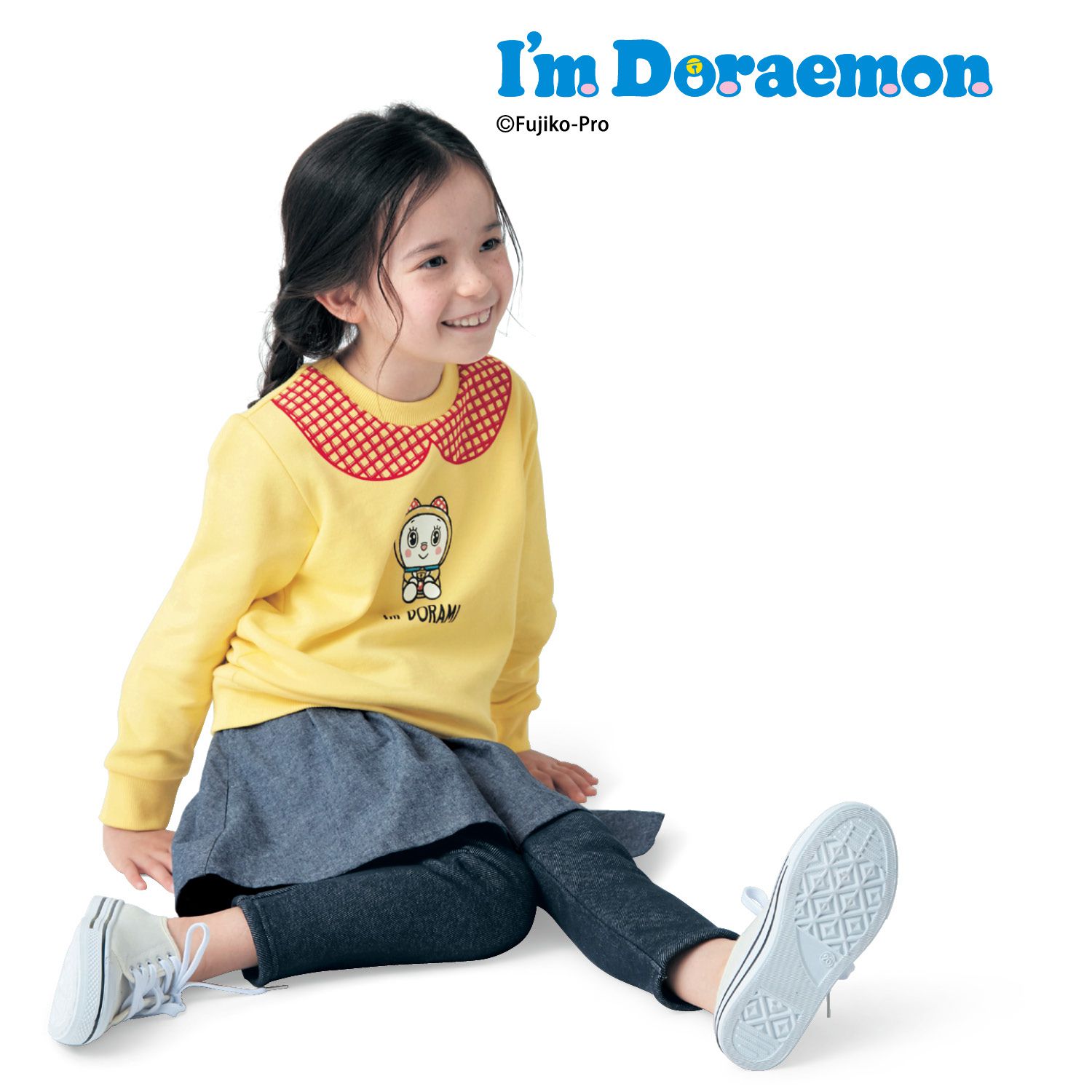 日本千趣會 - 哆拉A夢裏毛長T-哆拉美衣服-鵝黃