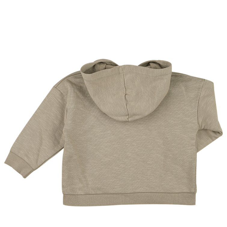 akachan honpo - 連帽外套 粗節紗-毛圈內裡-咖啡色