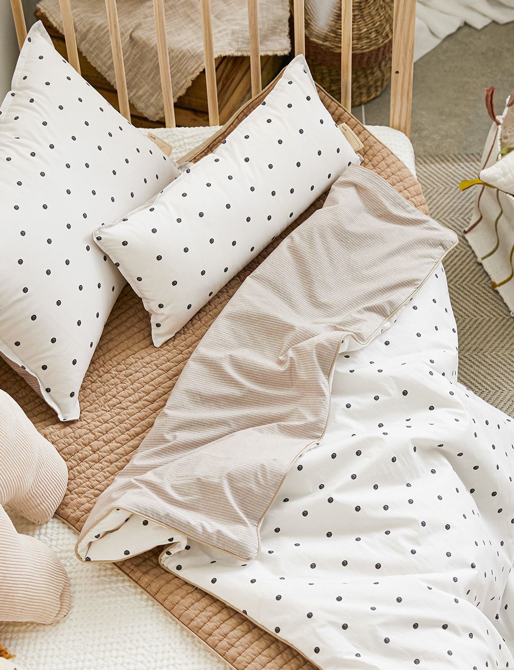 韓國 Bebe Deco - 6cm厚墊飯店級60支高密度棉睡袋-格子棕-被子*1, 睡墊*1, 枕套*1, 枕心*1, 防水收納袋*1