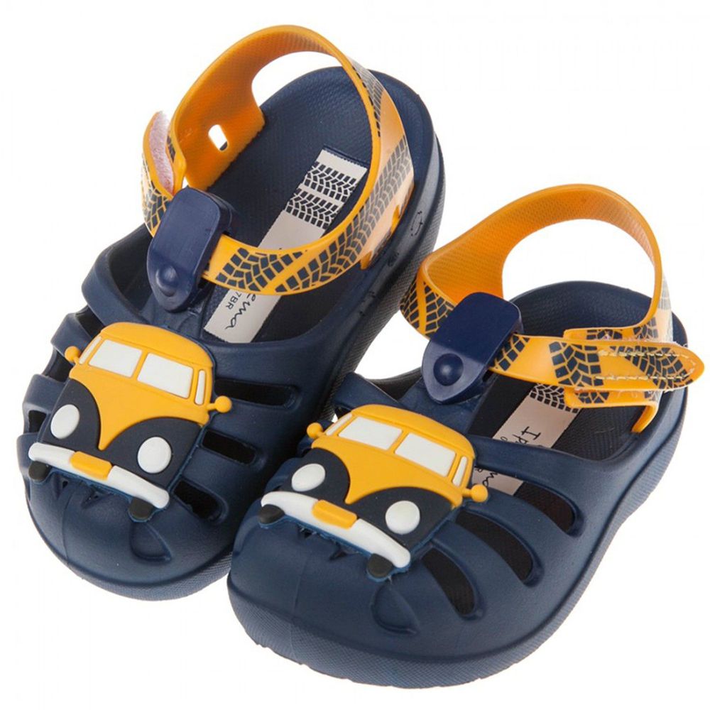 巴西 Ipanema - 巴西 Ipanema 寶寶涼鞋/香香鞋-童趣巴士列車-藍黃色