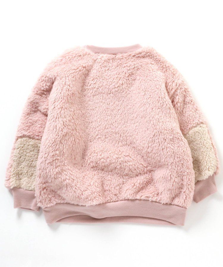 日本 BREEZE - 泰迪熊絨毛保暖長袖上衣-繽紛撞色