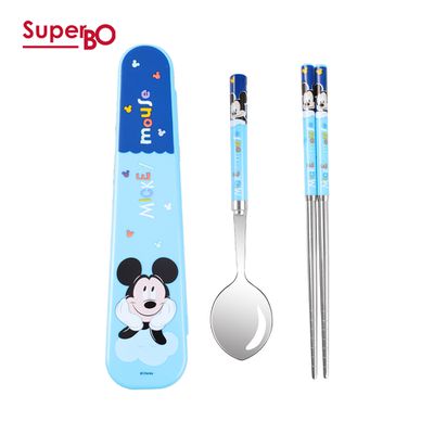 SuperBO - 不鏽鋼匙筷組(附盒)-米奇