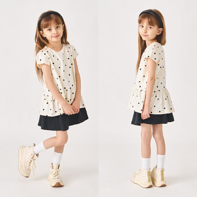 日本 evercloset - 100%棉 層次荷葉衣襬短袖上衣-素面-藍綠