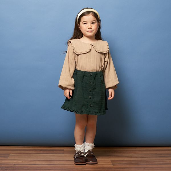 日本 Lycee mine - 甜美水手方領羅紋長袖上衣-薄荷