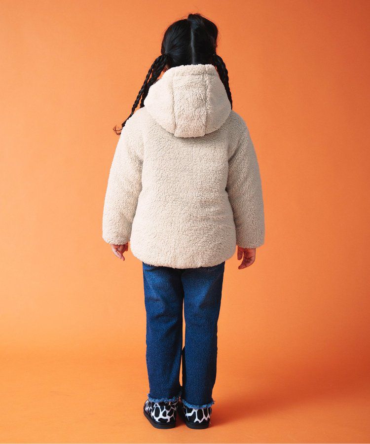 日本 BREEZE - [雙面穿]絨毛鋪棉繽紛保暖外套-黑系&迷彩