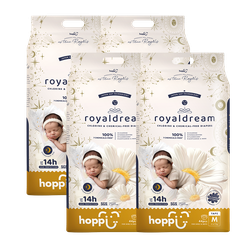 Hoppi - royaldream 皇家系列嬰兒尿布－黏貼型(M)－44片－4袋
