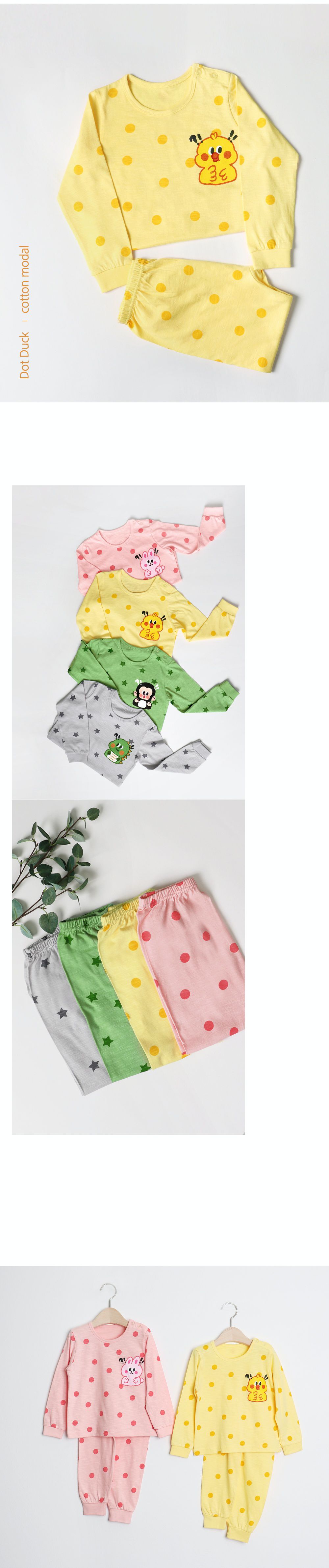 韓國 Mellisse - 韓製莫代爾透氣長袖家居服-點點小鴨