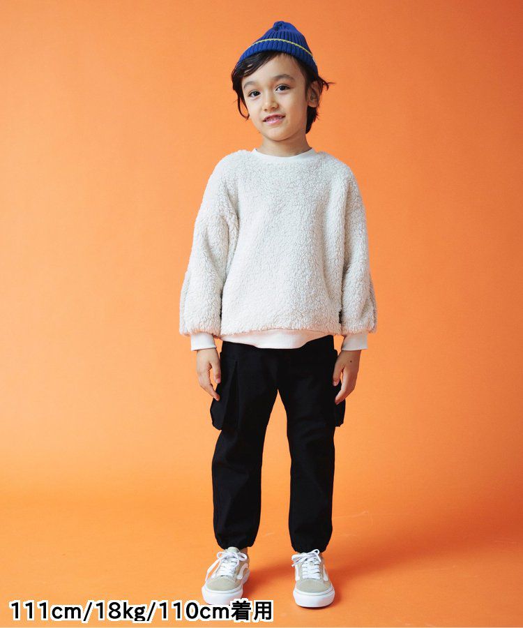 日本 BREEZE - 裏起毛工裝休閒長褲-丹寧藍