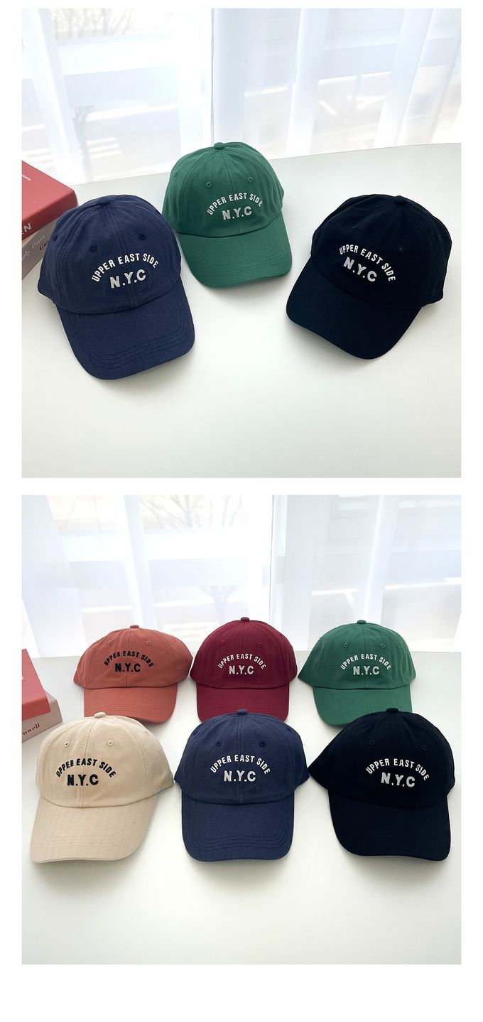 韓國 Soo&Soo - 美式經典復古老帽-N.Y.C-橘