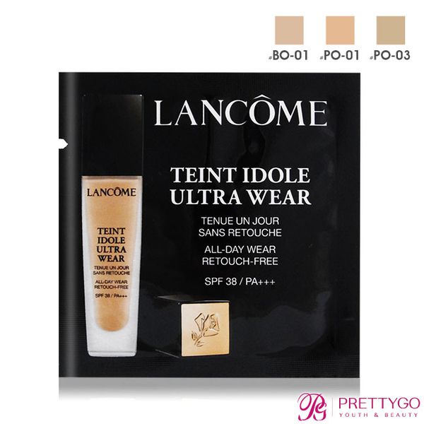 LANCOME 蘭蔻 - 【3入組】零粉感超持久粉底 SPF38/PA+++(#PO-03, #BO-01, #PO-01各一入, 共3ml)