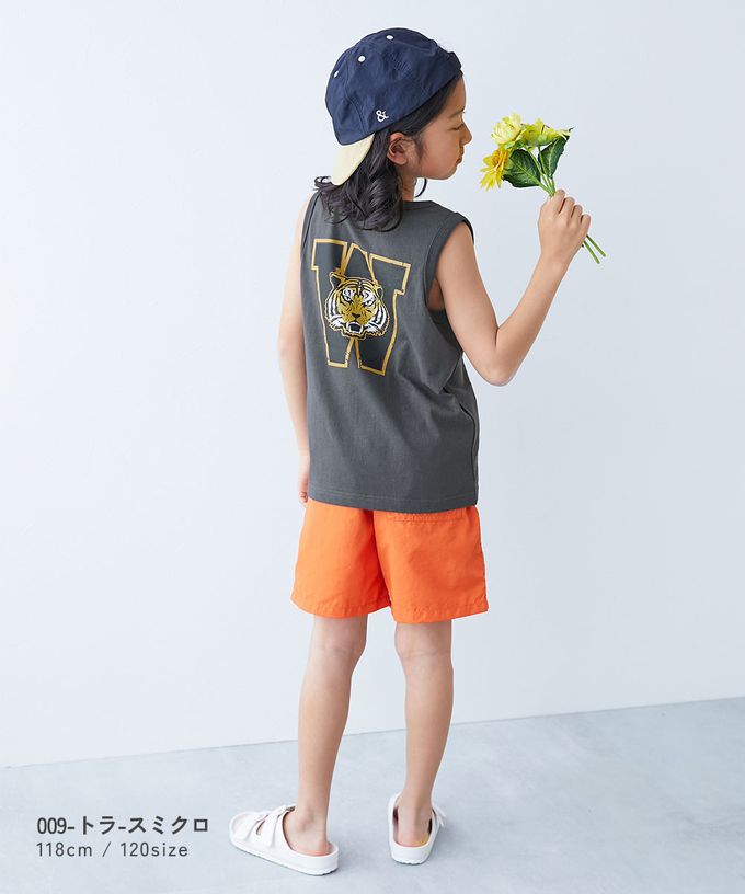 日本 devirock - 100%棉 定番印花無袖上衣-英文logo-灰藍