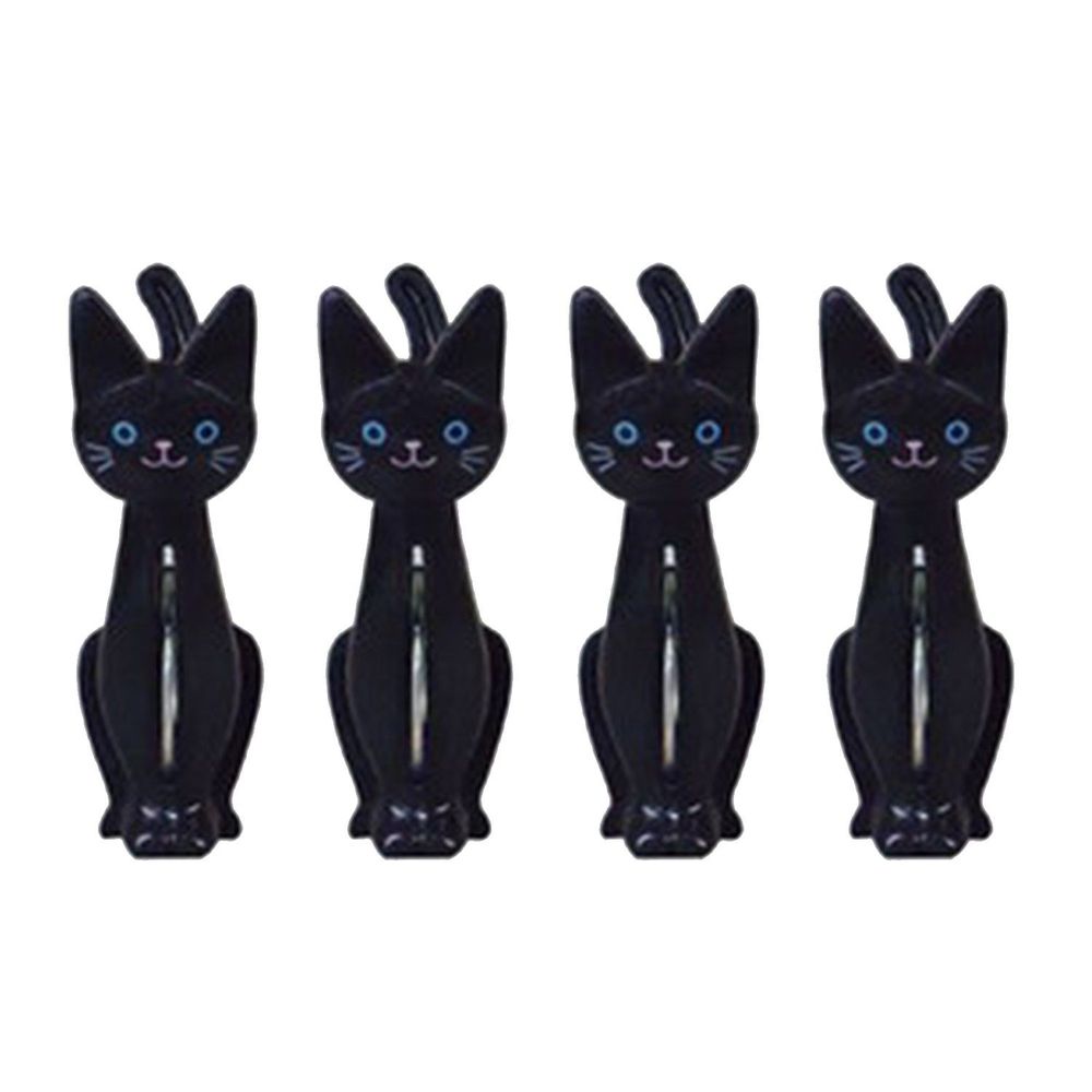 日本 貓尾物語 - 黑貓站姿曬衣夾-4pcs