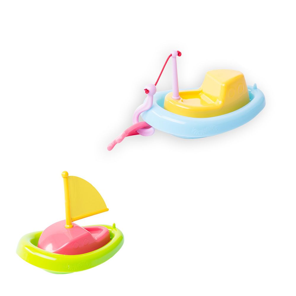 瑞典Viking toys - 戲水釣魚船-15cm+戲水小帆船-15cm