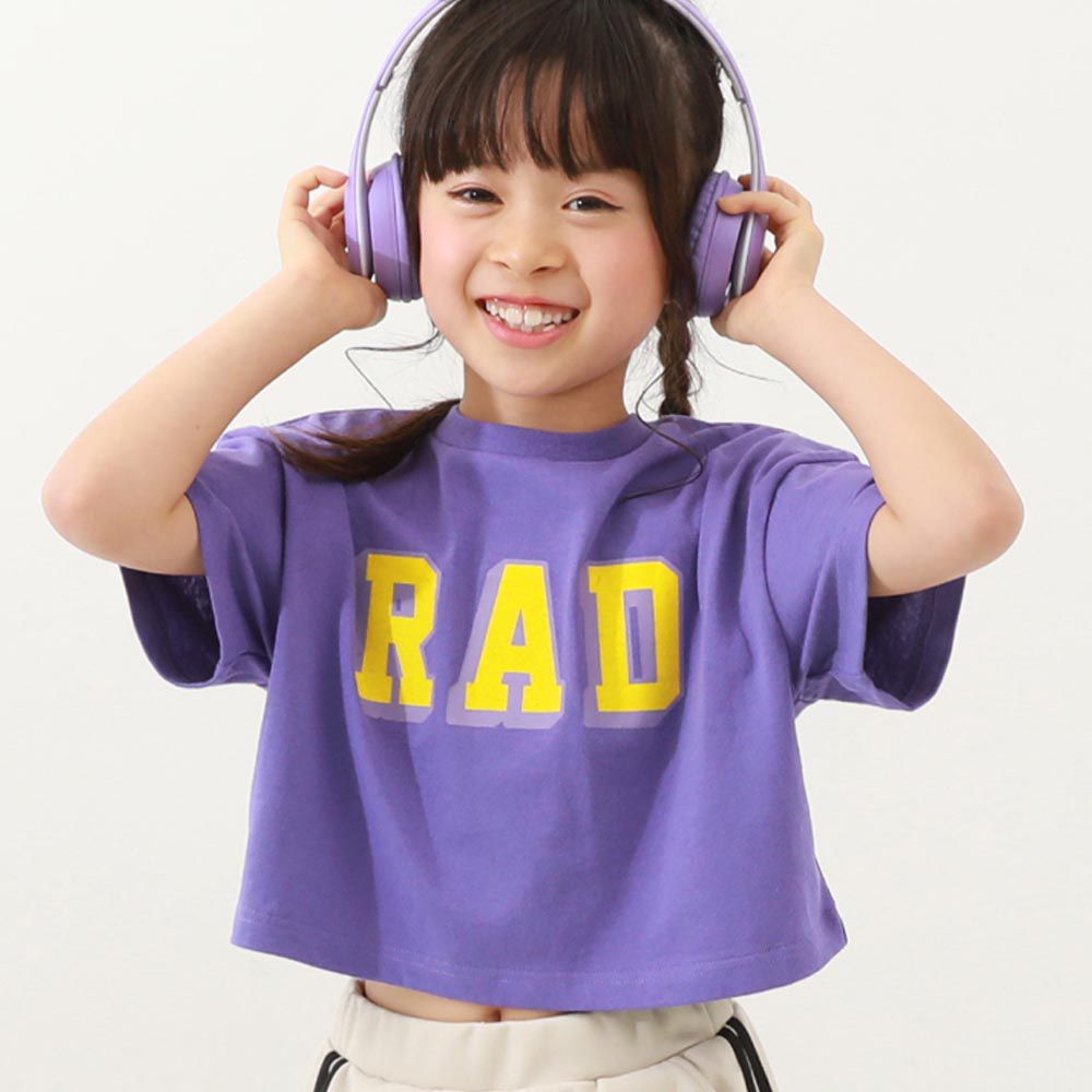 日本 devirock - 100%棉 女孩可愛短版上衣-RAD-紫羅蘭