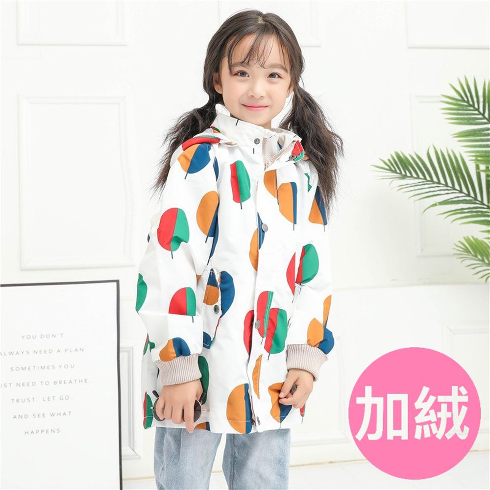 防風防雨反光衝鋒外套(加絨)-尖帽-小樹